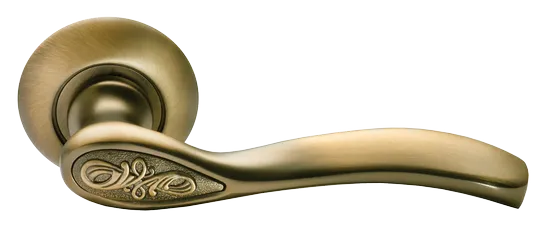 Ручка дверная CATHERINE MH-36 COF раздельная на круглом основании, цвет кофе, ЦАМ Light