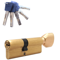 Механизм цилиндровый  PC80 (45Cх35) SВ 5 ключей (мат. золото)