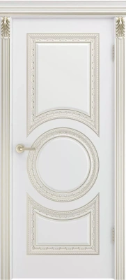 Межкомнатная дверь «Рондо Лакшери В1.0 ДГ» 2000 x 600 belyyspatinoyzoloto