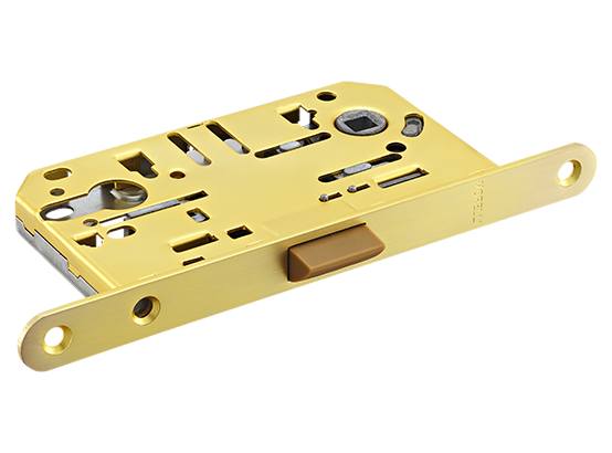 Замок межкомнатный 1885P MSG под цилиндр бесшумный, цвет мат. сатинированное золото