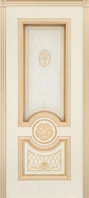 Межкомнатная дверь «Гамма Корона В3, ДО» 2000 x 600 belyyspatinoyzoloto