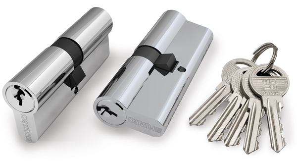 Цилиндровый Fuaro (Фуаро) механизм (100 ZA/90) 1000ZAKey90(40+10+40) CP хром 5Key