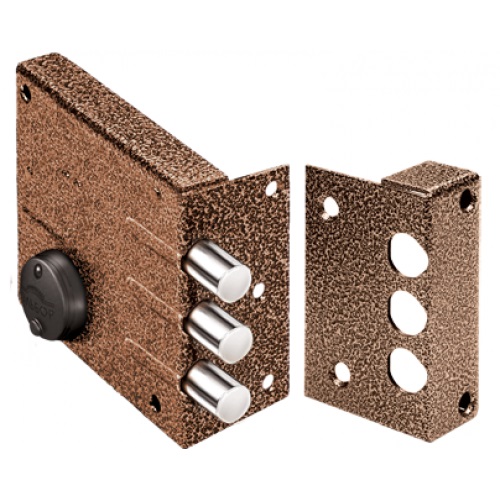 Замок Elbor (Эльбор) накладной сувальдный Кремень 1.04.52.КМА (медный антик)