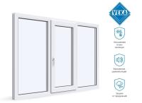 Трехстворчатое окно VEKA WHS 60 (2000ш х 1500в) однокамерное