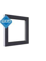 Глухое окно VEKA WHS 60 (400ш х 400в) двухкамерное, цвет Белый/Антрацит