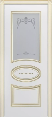 Межкомнатная дверь «Ария В1 ДО1» 2000 x 600 belyyspatinoyzoloto
