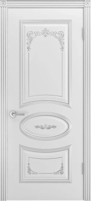 Межкомнатная дверь «Ария Грейс-2 В3 ДГ» 2000 x 600 belyyspatinoyserebro