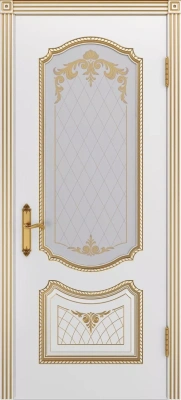 Межкомнатная дверь «Соло В3 ДО2» 2000 x 600 belyyspatinoyzoloto