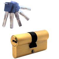 Механизм цилиндровый  P60 (30х30) SB 5 ключей (мат. золото)