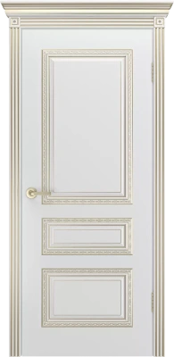 Межкомнатная дверь «Трио Корона В1, ДГ» 2000 x 600 belyyspatinoybeloezoloto