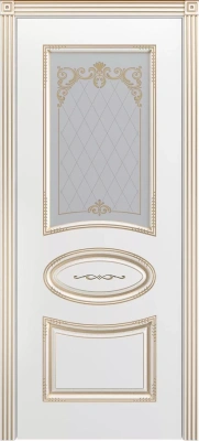 Межкомнатная дверь «Ария В2 ДО2» 2000 x 600 belyyspatinoyzoloto