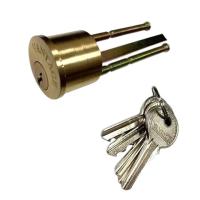Механизм цилиндровый для эл. мех. замка  VE001 SB 5 ключей (мат. золото)