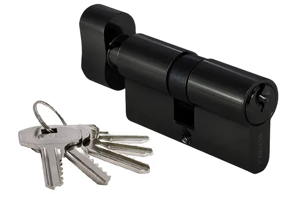 70CK BL,  ключевой цилиндр (70мм), цвет - черный
