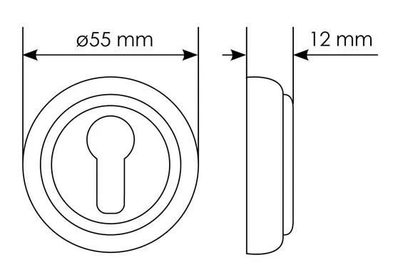 Накладка на ключевой цилиндр MH-KH-CLASSIC OMB круглая, цвет старая мат.бронза