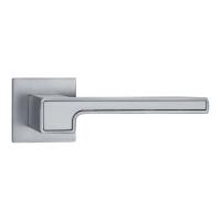 Ручки дверные алюминиевые V91L-2/WH SL (матовый хром/белый)