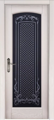 Межкомнатная дверь «Витраж ДО» 2000 x 600 Слоновая кость