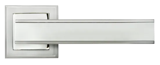 Ручка дверная DOMINION MH-40 SC/CP-S раздельная на квадратной розетке, цвет мат.хром/хром, ЦАМ Light