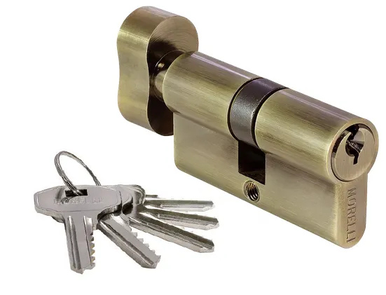 60CK AB, ключевой цилиндр с заверткой (60мм), цвет - античная бронза