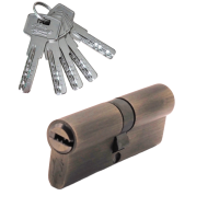 Механизм цилиндровый  Z80 (40x40) АВ 5 ключей (бронза)