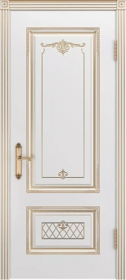 Межкомнатная дверь «Аккорд В3 ДГ» 2000 x 600 belyyspatinoyzoloto