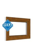 Фрамужное окно VEKA WHS 60 (1000ш х 600в) двухкамерное, цвет Белый/Золотой дуб