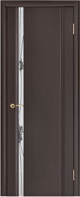 Дверь межкомнатная Стелла 1 натуральный шпон венге остекленная 600x2000 1 Venge