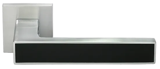SULLA, ручка дверная, на квадратной накладке MH-48-S6 SC/BL, цвет - мат.хром/черный