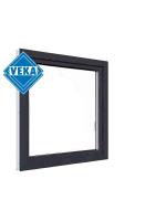 Одностворчатое окно VEKA WHS 60 (600ш х 600в) двухкамерное, цвет Белый/Антрацит