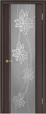 Дверь межкомнатная Стелла 2 натуральный шпон венге остекленная 600x2000 2 Venge