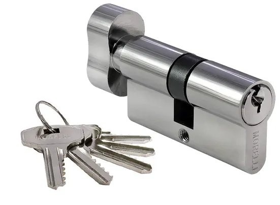 60CK PC, ключевой цилиндр с заверткой (60 мм), цвет - хром