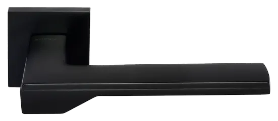 Ручка дверная PIERRES MH-49-S6 BL раздельная на квадратной розетке, цвет черный, ЦАМ Light