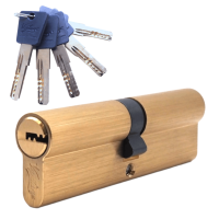 Механизм цилиндровый  P100 (50х50) SВ 5 ключей (мат. золото)