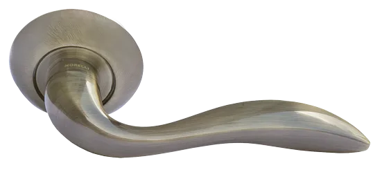 Ручка дверная ЛЬВИНАЯ ЛАПА MH-05 AB раздельная на круглой розетке, цвет бронза, ЦАМ