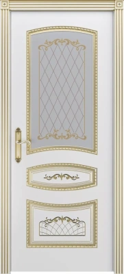 Межкомнатная дверь «Соната В3 ДО1» 2000 x 600 belyyspatinoyzoloto