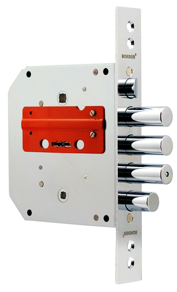 Замок Border (Бордер) врезной сувальдный с задвижкой и защёлкой ЗВ9-6 ЛКЗ (лев.), 5 кл. /77412/