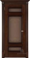 Дверь межкомнатная Рим Кристалл 3 натуральный шпон красный коньяк остекленная