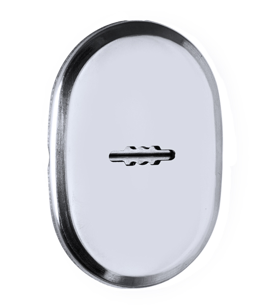 Декоративная Fuaro (Фуаро) накладка ESC 477 (90х65) СP ХРОМ на сувальдный замок с подпружиненными шторками