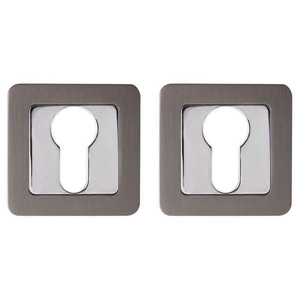 Накладка Punto (Пунто) под цилиндр ET.K.QR52 (ET QR) GR/CP-23 графит/хром