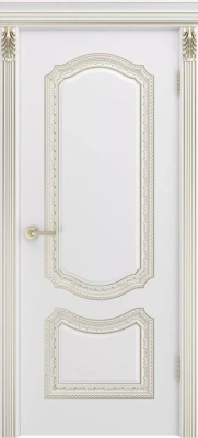 Межкомнатная дверь «Сюита Лакшери В1.0 ДГ» 2000 x 600 belyyspatinoybeloezoloto