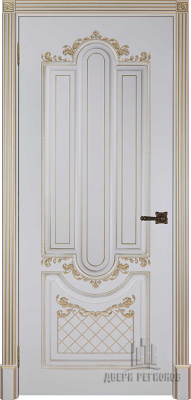 Дверь межкомнатная Александрия 2 Патина золото эмаль и лак эмаль слоновая кость глухая 600x2000 2 Patina
