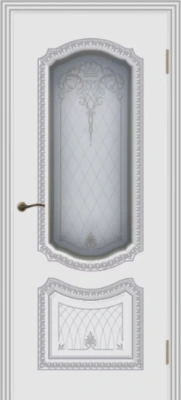 Межкомнатная дверь «Соло Нью В3 ДО» 2000 x 600 belyyspatinoyserebro