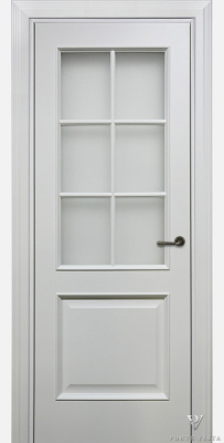 Дверь межкомнатная Гроссо Сатин натуральный шпон эмаль все цвета остекленная 600x2000 Steklo Matovoe