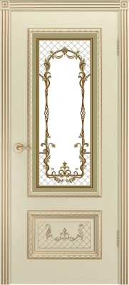 Межкомнатная дверь «Дуэт R В3 ДО» 2000 x 600 slonovayakostspatinoyzoloto