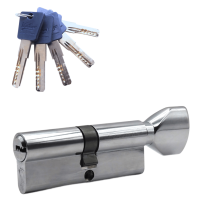 Механизм цилиндровый  PC80 (45Cх35) CP 5 ключей ( хром)