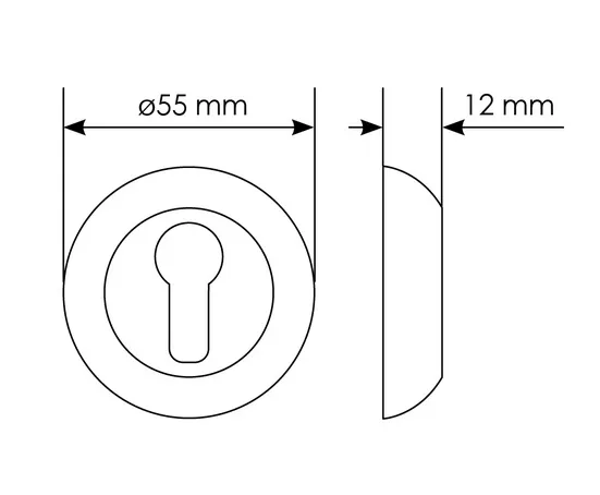 Накладка MH-KH-CLP W/PC на ключевой цилиндр, цвет белая эмаль/хром