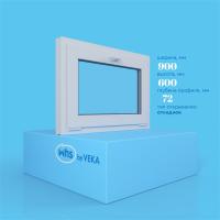 Окно фрамуга VEKA WHS 72 (900ш х 600в) двухкамерное, цвет Белый