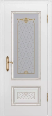 Межкомнатная дверь «Аккорд В3 ДО2» 2000 x 600 belyyspatinoybezhevyy