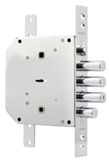 Замок Border (Бордер) врезной сувальдный с задвижкой и защёлкой ЗВ9-6 ЛКТЗ с тягами (лев.), 5 кл. /77405/