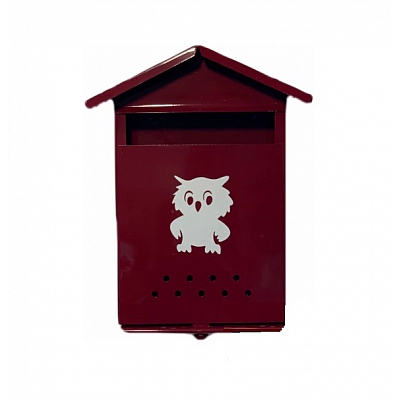 Ящик &quot Домик&quot (порошковое покрытие) с замком защелка, вишневый