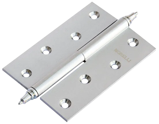 Петля карточная латунная разъемная MB 100X70X3 SC L C с коронкой левая, врезная, цвет матовый хром